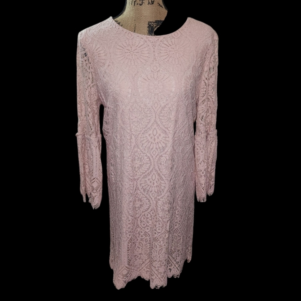 Worthington Pink Lace Midi Dress